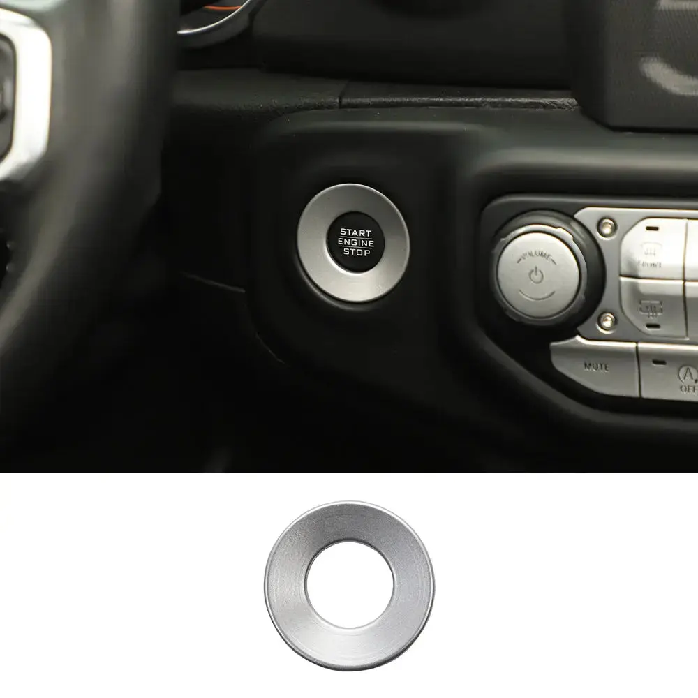 For 2018+ Jeep Wrangler JL, JLU & Gladiator JT Engine Start Button Trim Cover – Ignition Badge Accent Ring - Image 15