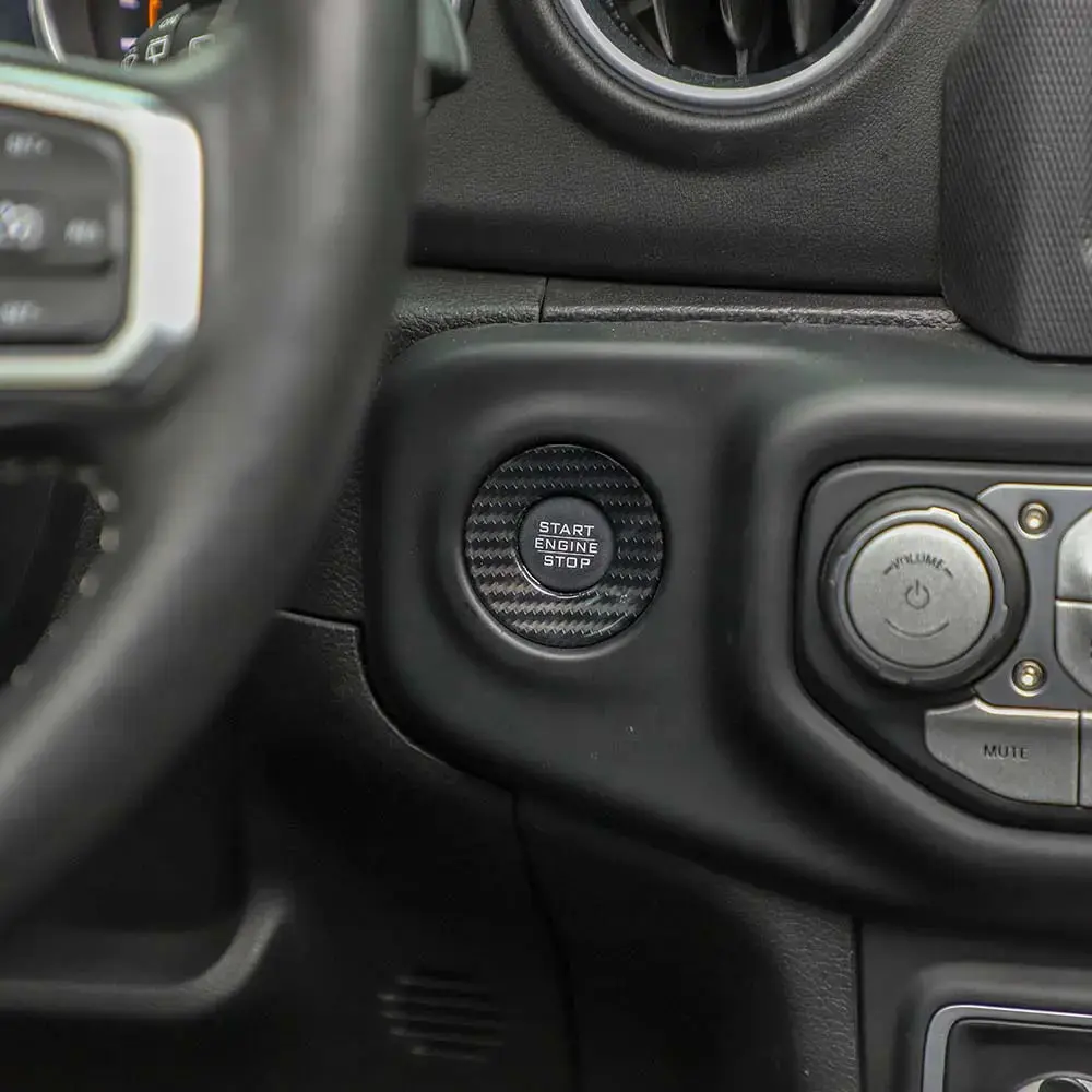 For 2018+ Jeep Wrangler JL, JLU & Gladiator JT Engine Start Button Trim Cover – Ignition Badge Accent Ring - Image 3
