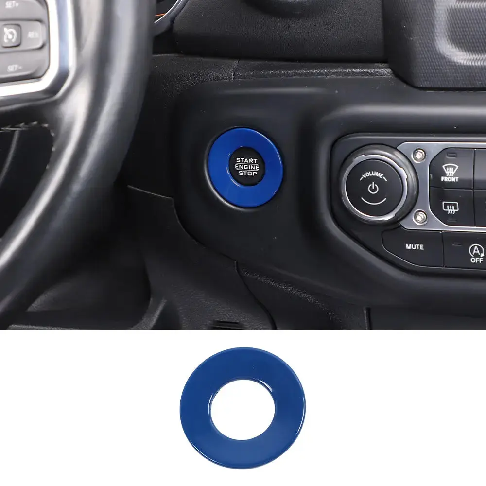 For 2018+ Jeep Wrangler JL, JLU & Gladiator JT Engine Start Button Trim Cover – Ignition Badge Accent Ring - Image 8