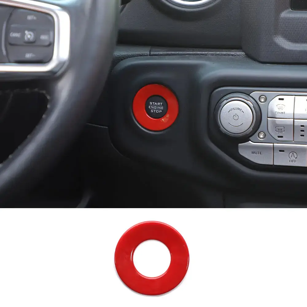 For 2018+ Jeep Wrangler JL, JLU & Gladiator JT Engine Start Button Trim Cover – Ignition Badge Accent Ring - Image 9
