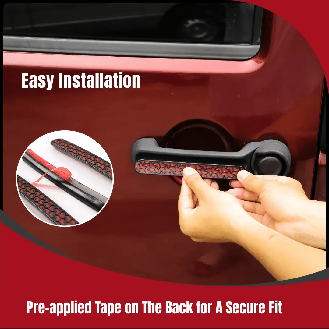 For Jeep Wrangler JKU 4Doors Exterior Door Grab Handle Insert Trim 5PCS - Image 3