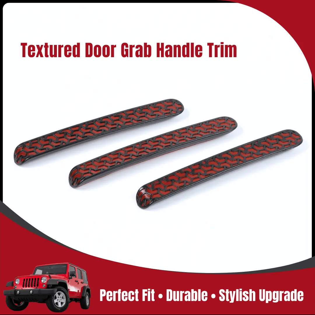 For Jeep Wrangler JKU 4Doors Exterior Door Grab Handle Insert Trim 5PCS - Image 4