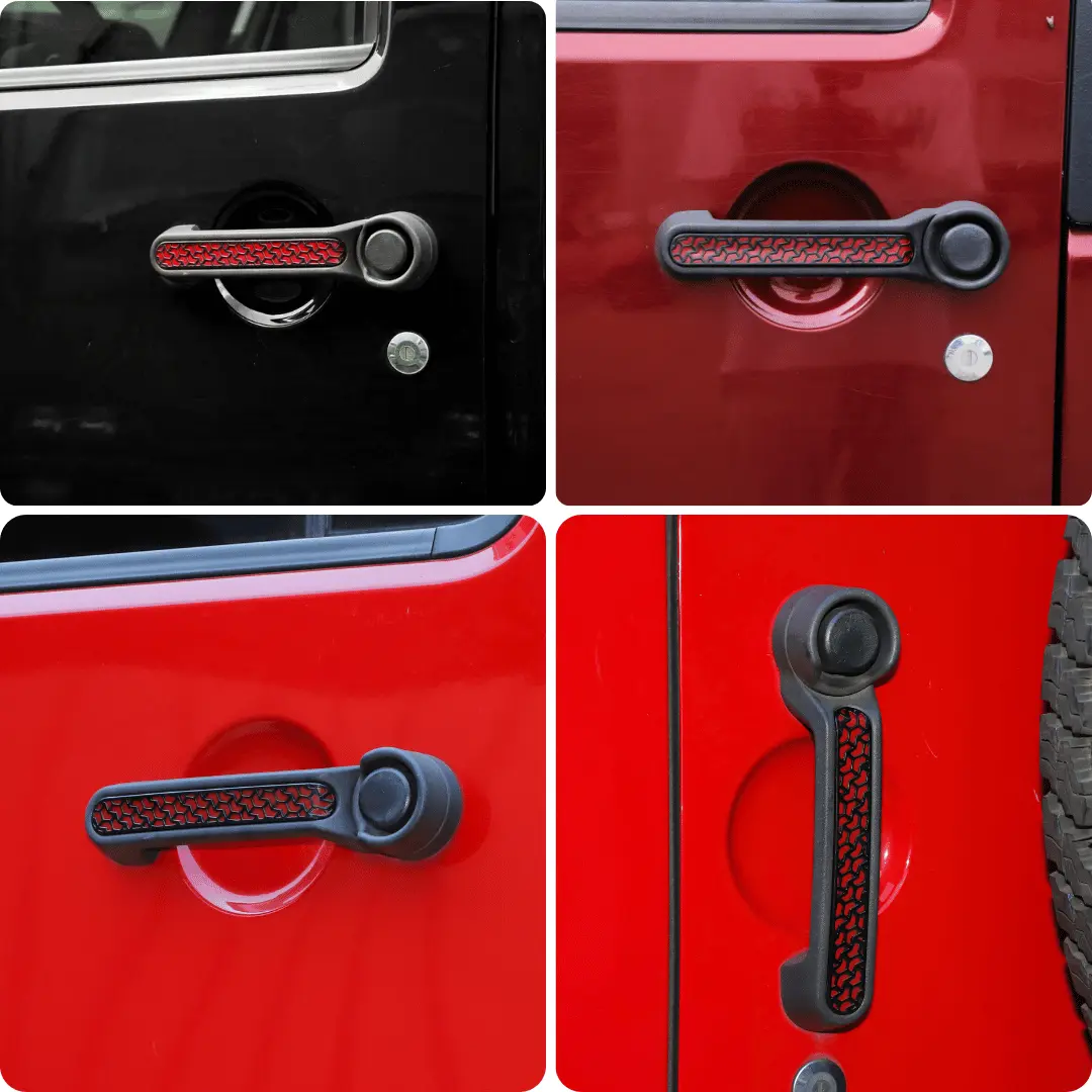 For Jeep Wrangler JKU 4Doors Exterior Door Grab Handle Insert Trim 5PCS - Image 5