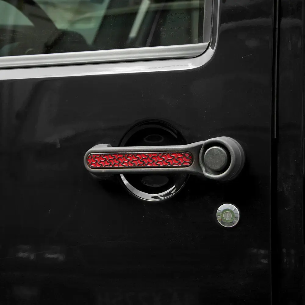 For Jeep Wrangler JKU 4Doors Exterior Door Grab Handle Insert Trim 5PCS - Image 6