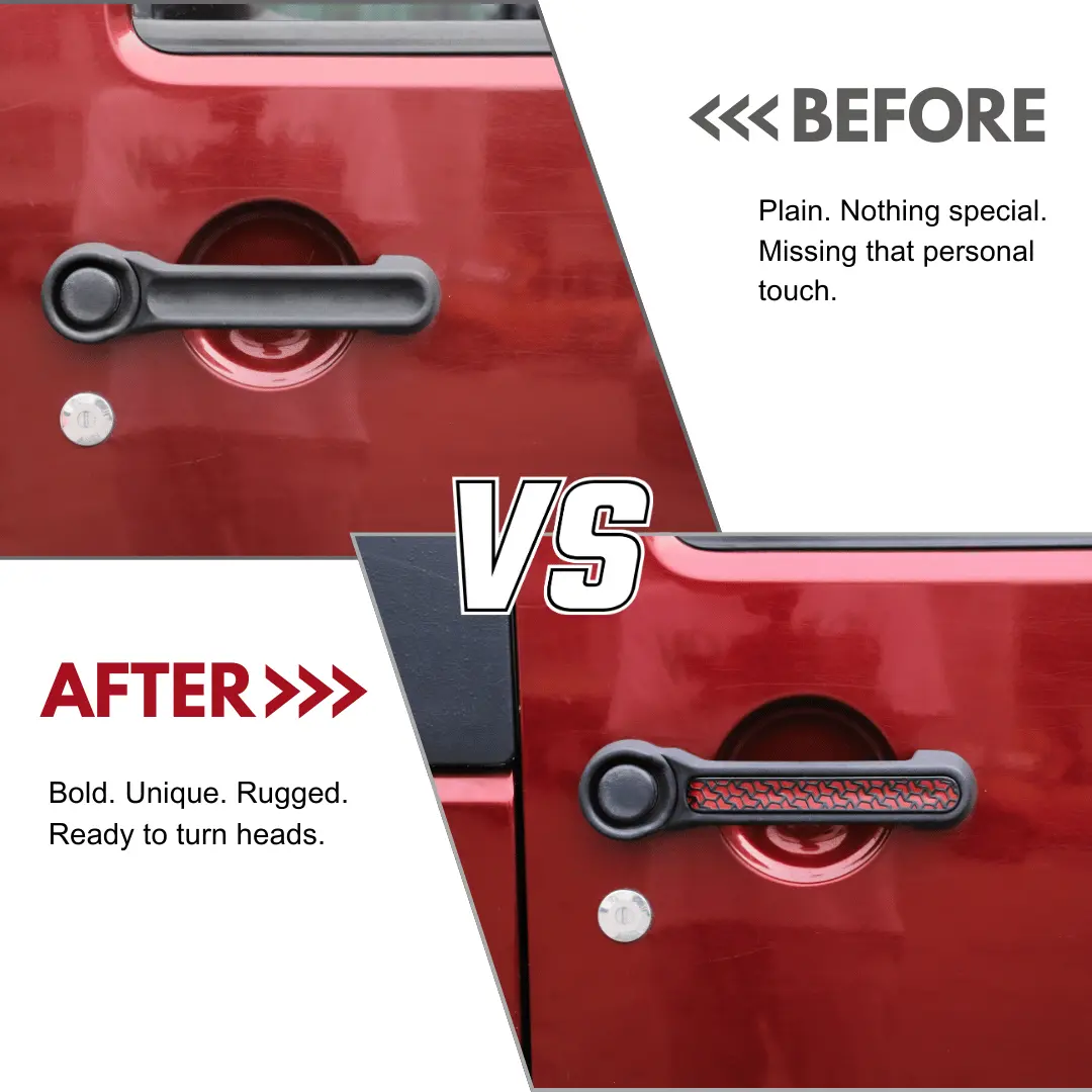 For 2007-2018 Jeep Wrangler JK 2-Door Exterior Door Grab Handle Insert Trim, Texture - Image 2