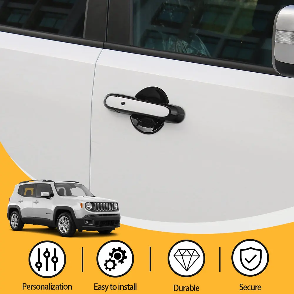 For 2015+ Jeep Renegade Door Handle Bowl Cover Trim Bezel - Image 5