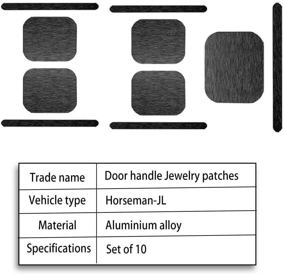 For 2018+ Jeep Wrangler JLU 4Doors Exterior Door Handle Inserts Cover Trim - Image 5