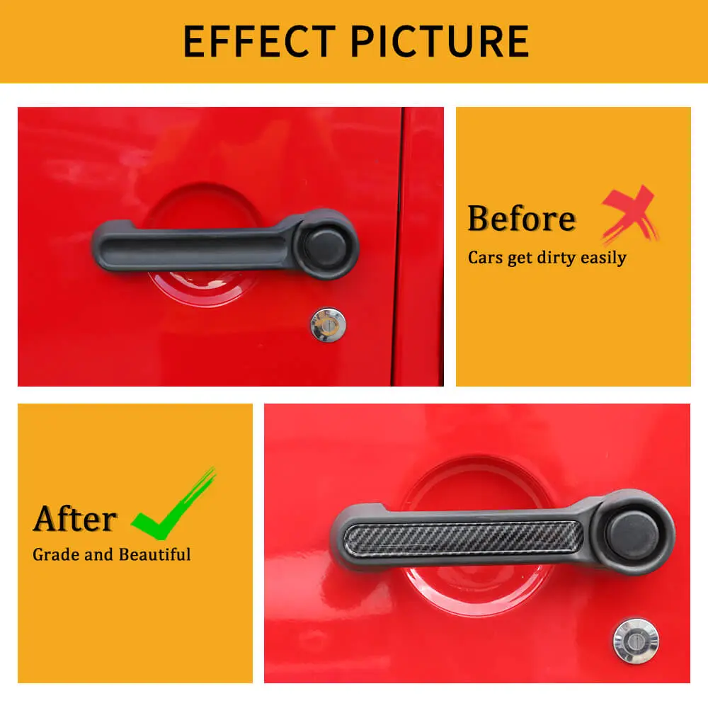 For 2007-2018 Jeep Wrangler JK 2Door Door Handle Trim Cover Strips Trim - Image 2