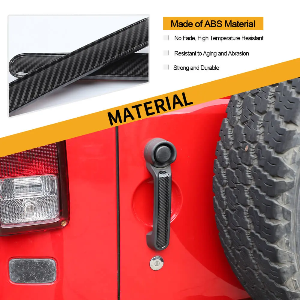 For 2007-2018 Jeep Wrangler JK 2Door Door Handle Trim Cover Strips Trim - Image 7