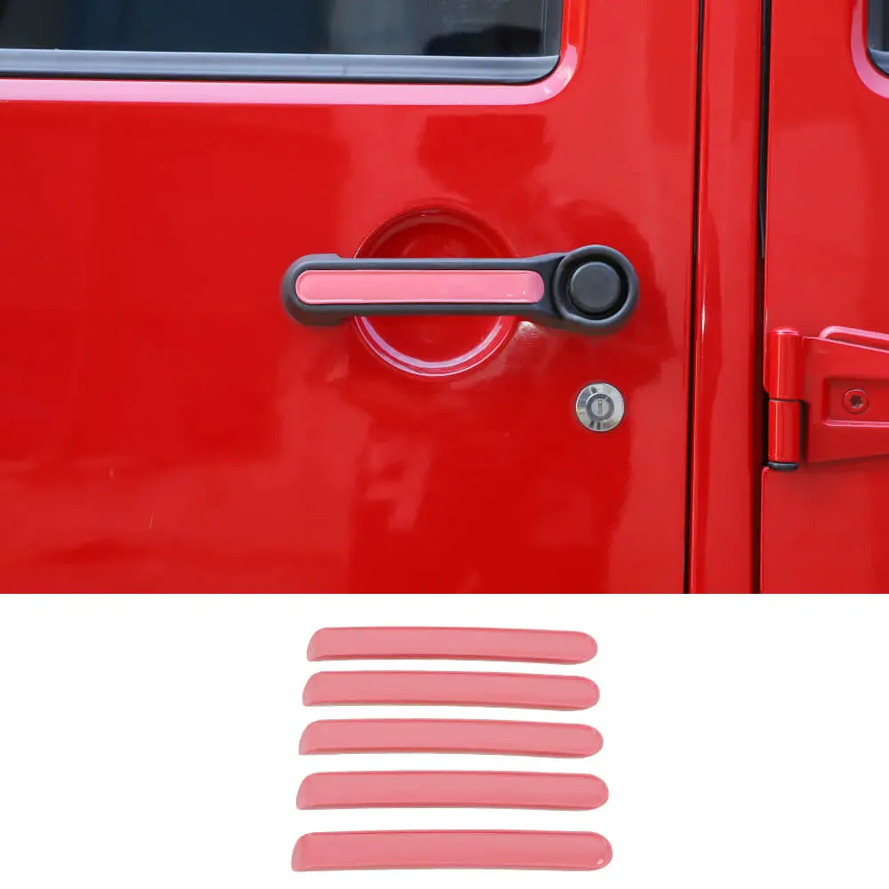For 2007-2018 Jeep Wrangler JK JKU 4Door Door Handle Trim Insert Cover Strips - Image 9