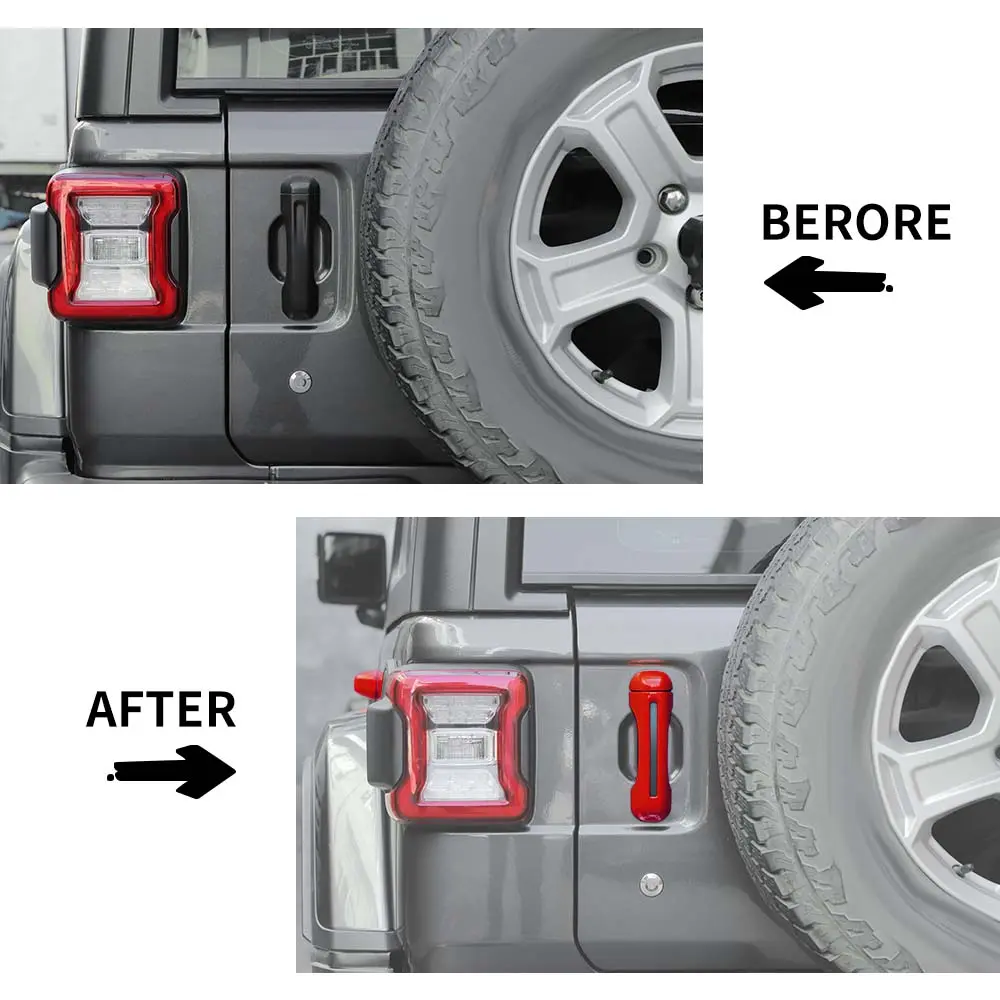 For 2018+ Jeep Wrangler JL 2-Door Exterior Door &Tailgate Handle Cover Trim Shell - Image 2