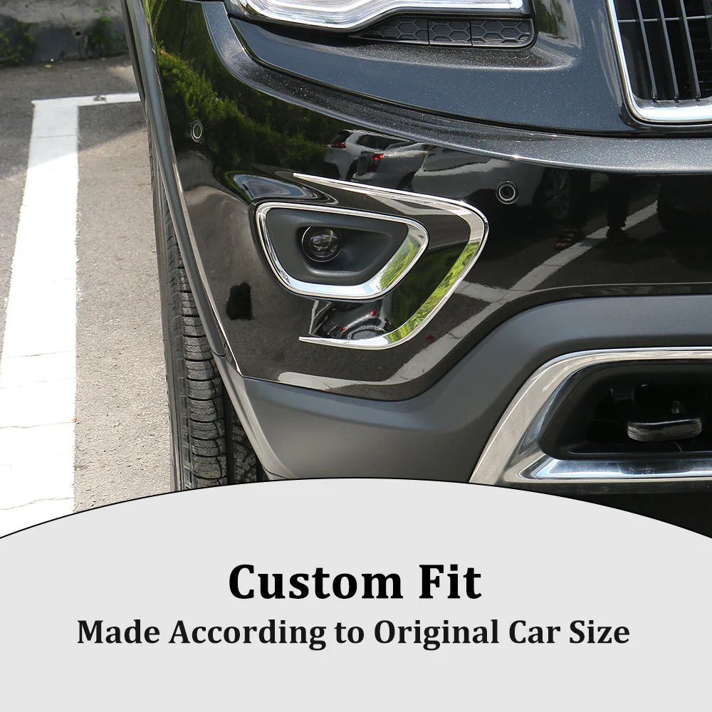 For 2014-2016 Jeep Grand Cherokee WK2 Exterior Front Fog Light Strip Bezels Trim - Image 7