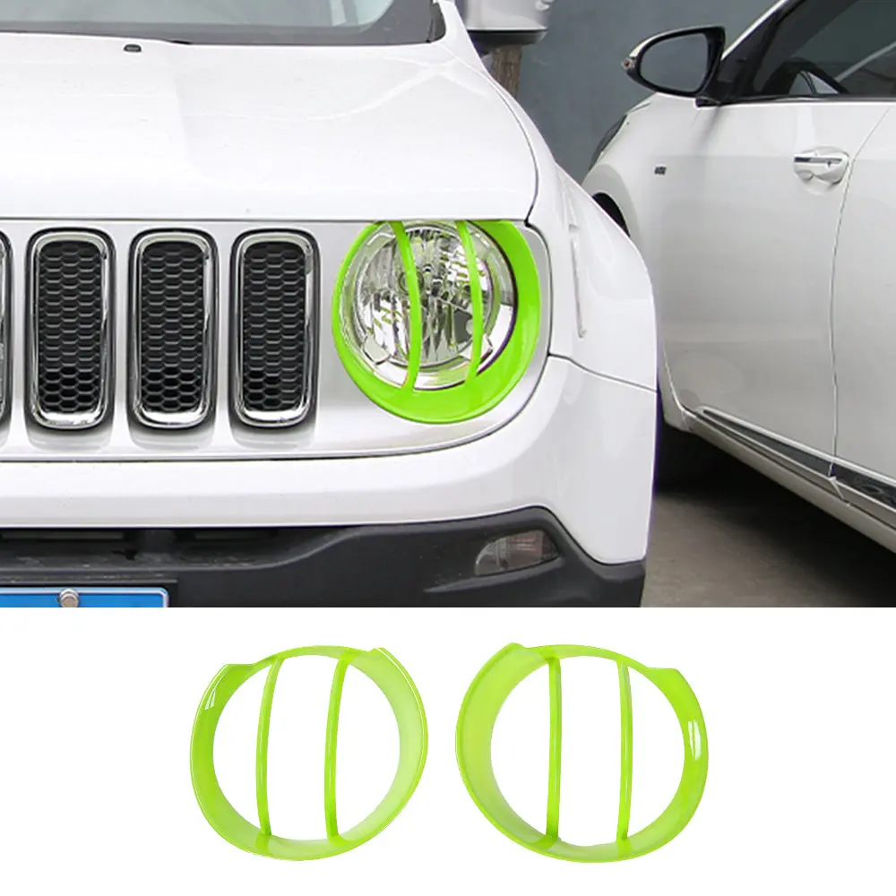 For 2015-2018 Jeep Renegade Exterior Head Light Lamp Guards Bezels Trim - Image 10