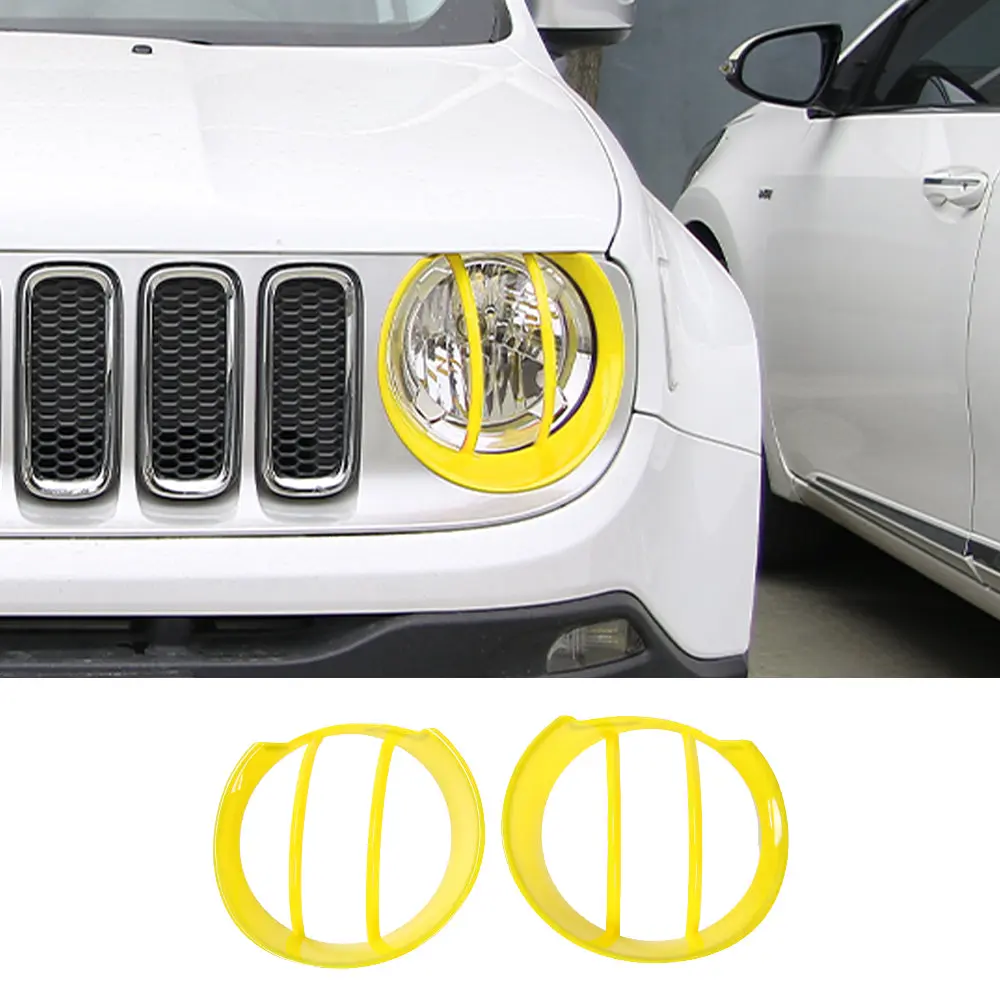 For 2015-2018 Jeep Renegade Exterior Head Light Lamp Guards Bezels Trim - Image 9