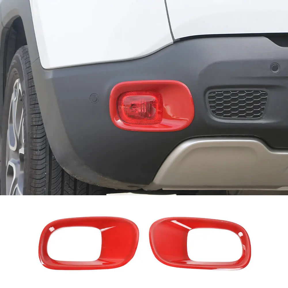 For 2015+ Jeep Renegade Rear Tail Fog Light Lamp Bezels Trim Frame