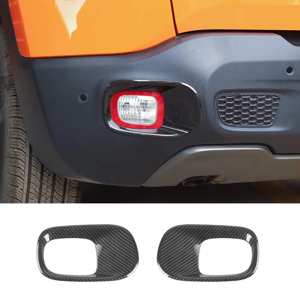 For 2015+ Jeep Renegade Rear Tail Fog Light Lamp Bezels Trim Frame - Image 10
