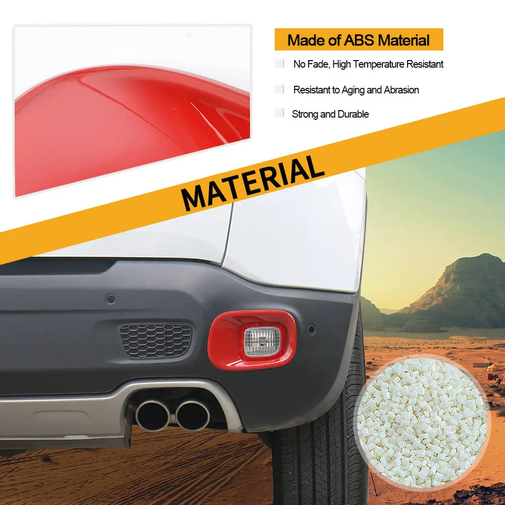 For 2015+ Jeep Renegade Rear Tail Fog Light Lamp Bezels Trim Frame - Image 5