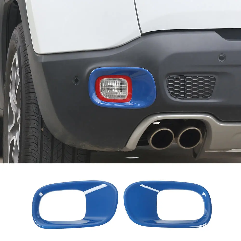 For 2015+ Jeep Renegade Rear Tail Fog Light Lamp Bezels Trim Frame - Image 9