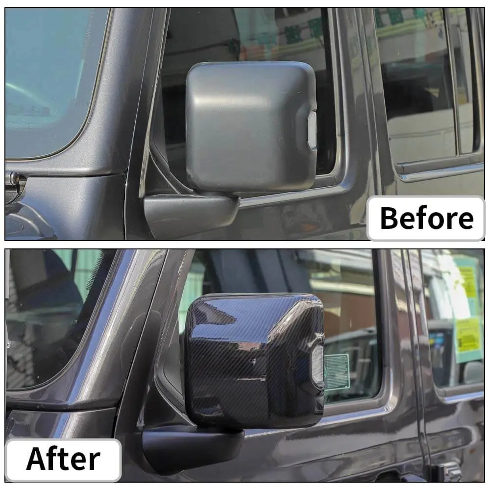 For 2018+ Jeep Wrangler JL JLU & Gladiator JT Rearview Side Mirror Trim with Turn Lights - Image 2