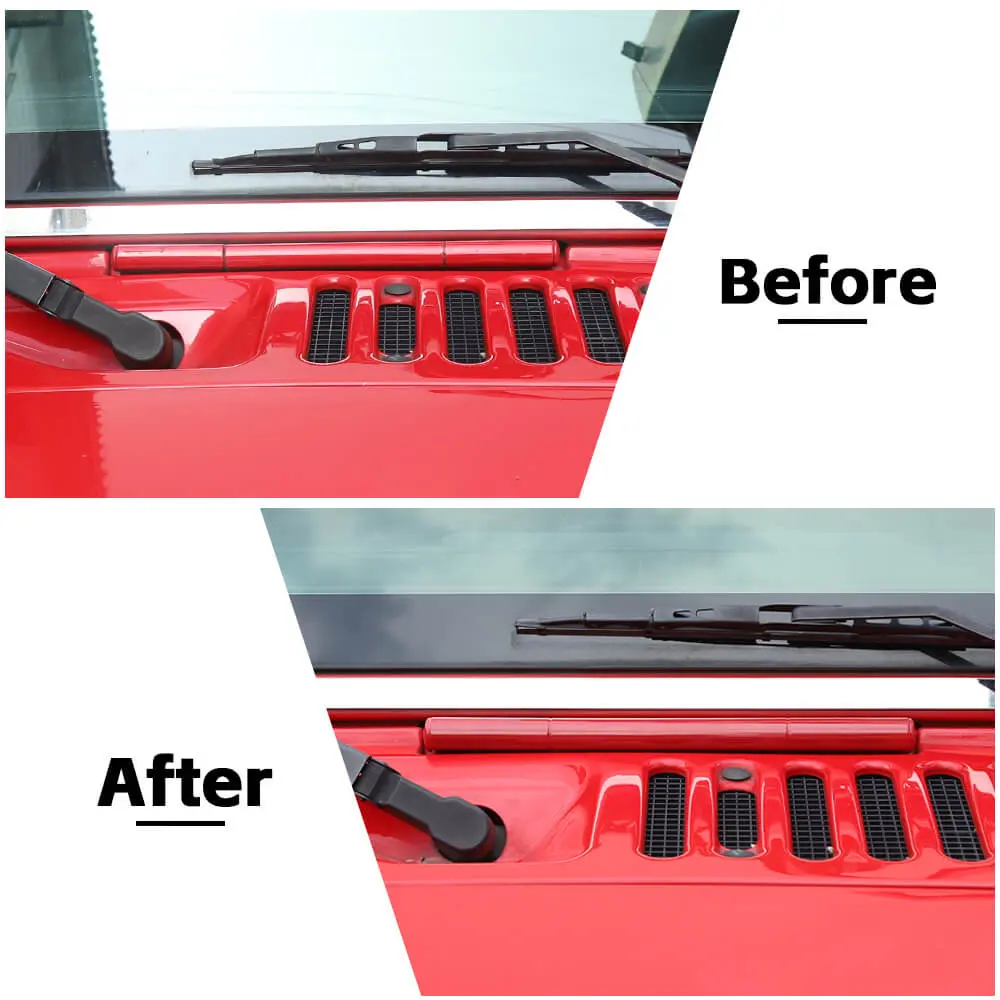 For 2007-2018 Jeep Wrangler JK Exterior Windshield Hinge Cover Trim Decor - Image 2