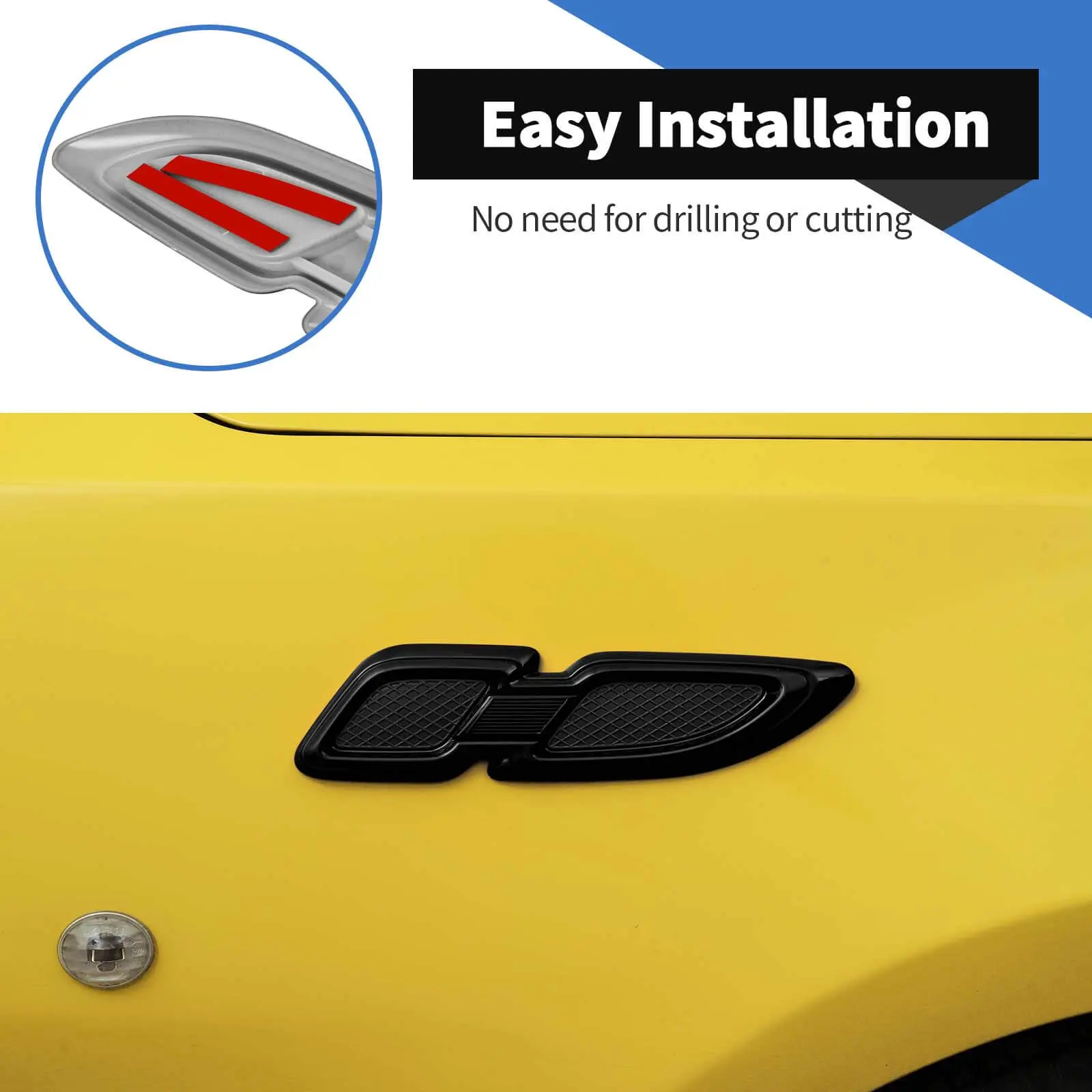 For 2007+ Jeep Wrangler JK JKU JL JLU JT & Renegade Front Hood Air Vent Outlet Fender Trim Cover - Image 4