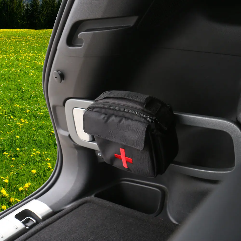 For Jeep Cherokee Trunk First Aid Storage Bag With Logo Black - Image 2