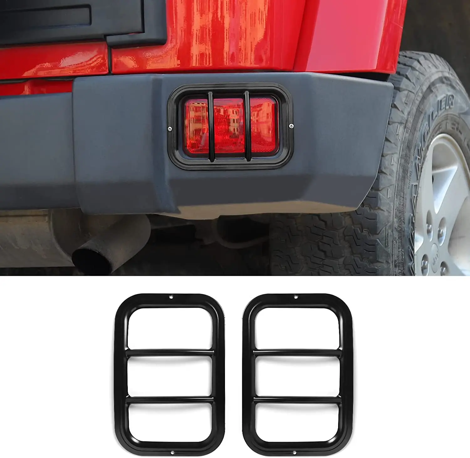 For 2007-2018 Jeep Wrangler JK Rear Bumper Fog Light Guards