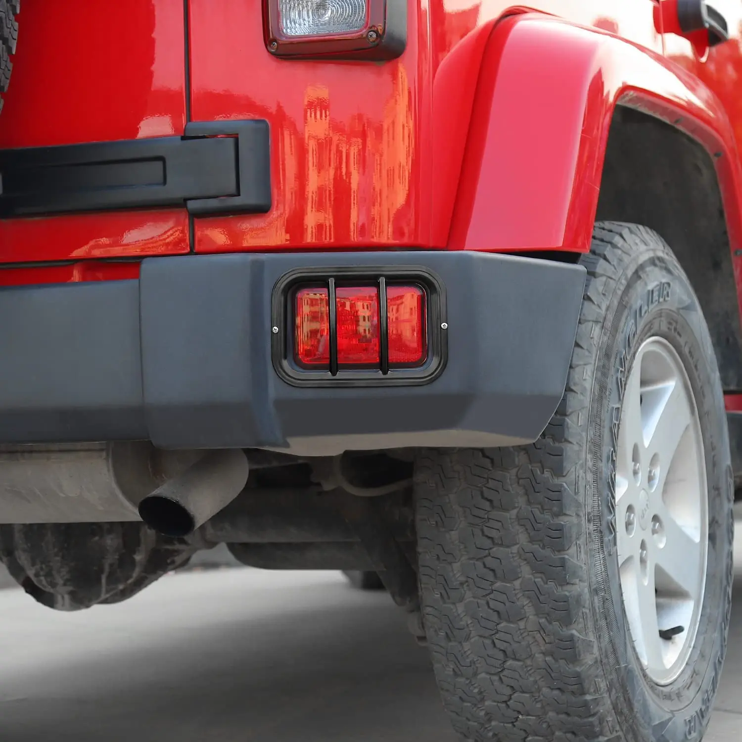 For 2007-2018 Jeep Wrangler JK Rear Bumper Fog Light Guards - Image 7