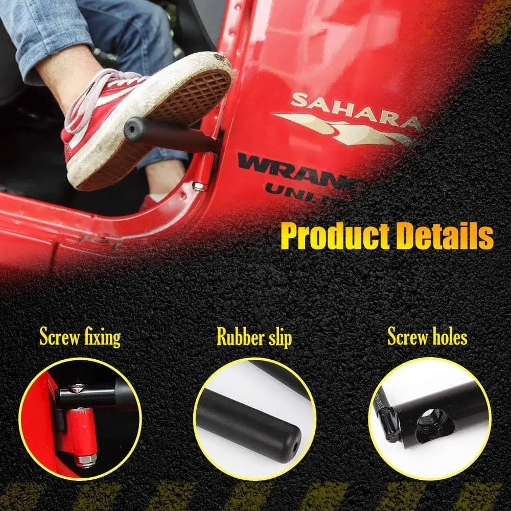 For Jeep Wrangler JK JKU JL JLU JT TJ Foot Pegs Rests Pedal Foot Rest Kick Panel Made of Solid Steel 1 Pair - Image 4