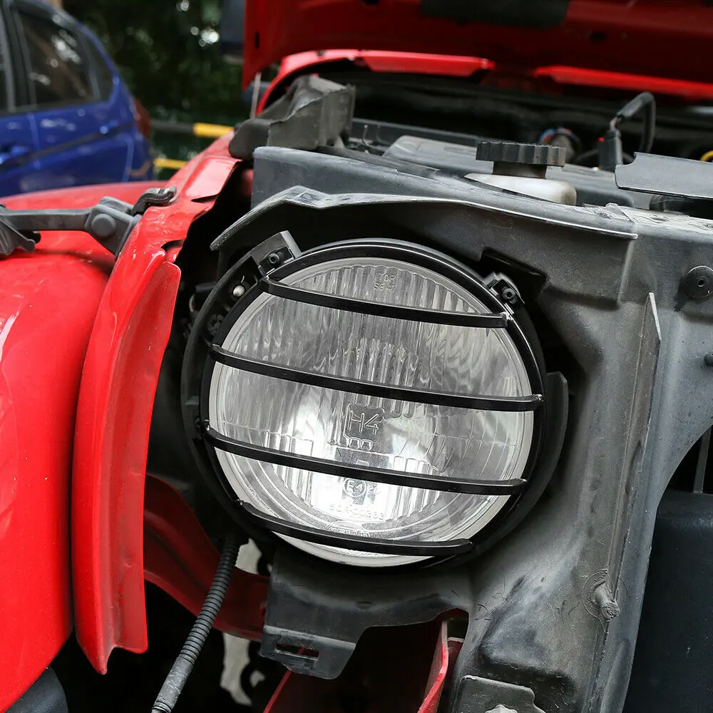 For 2007-2018 Jeep Wrangler JK JKU Front Headlight Guards Trim Protector Black - Image 3
