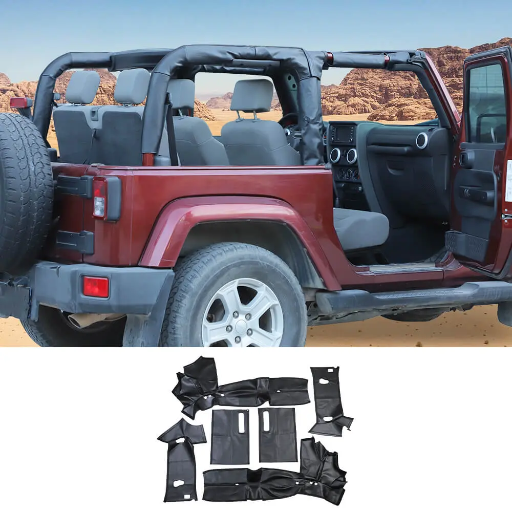 For 2007-2018 Jeep Wrangler JK Leather Anti-scratch Roll Bar Protector Cover 2/4-Door
