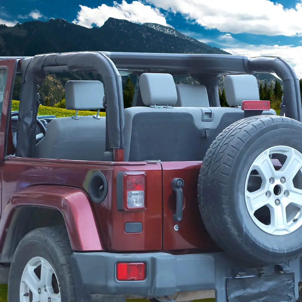 For 2007-2018 Jeep Wrangler JK Leather Anti-scratch Roll Bar Protector Cover 2/4-Door - Image 2