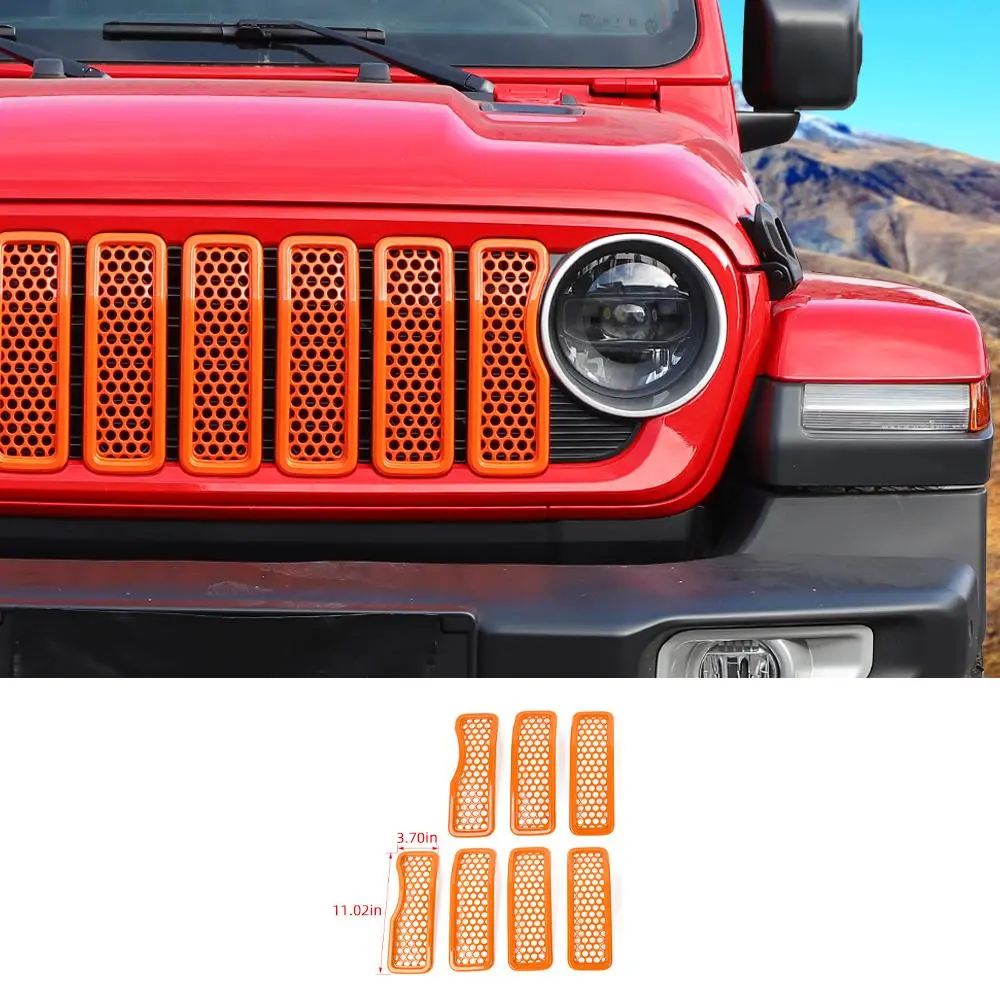 For 2024+ Jeep Wrangler JL/Gladiator JT Upgrade Front Honeycomb Mesh Grille Inserts Trim - Image 12