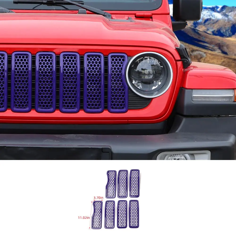 For 2024+ Jeep Wrangler JL/Gladiator JT Upgrade Front Honeycomb Mesh Grille Inserts Trim - Image 13
