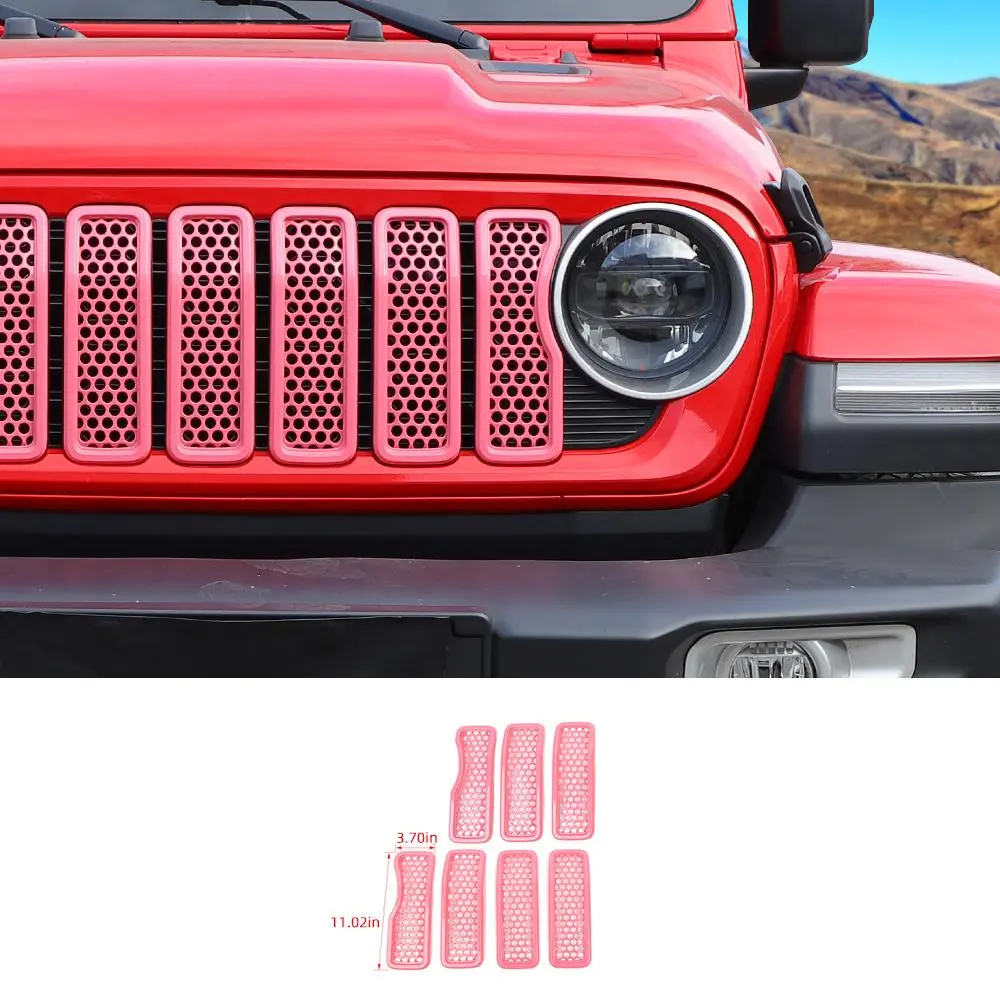For 2024+ Jeep Wrangler JL/Gladiator JT Upgrade Front Honeycomb Mesh Grille Inserts Trim - Image 14