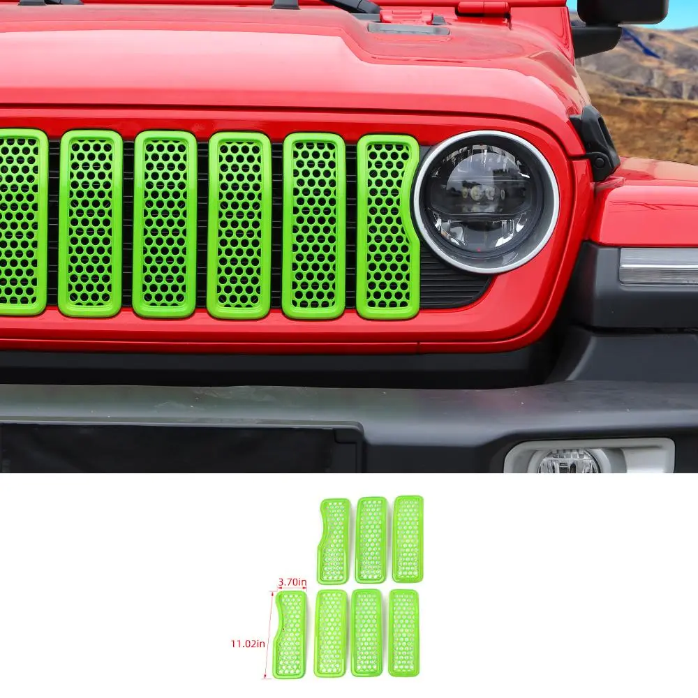 For 2024+ Jeep Wrangler JL/Gladiator JT Upgrade Front Honeycomb Mesh Grille Inserts Trim - Image 15