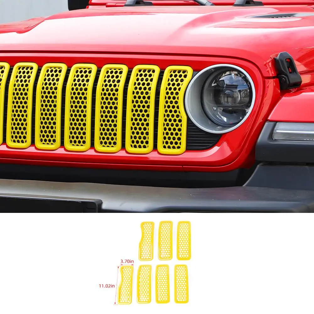 For 2024+ Jeep Wrangler JL/Gladiator JT Upgrade Front Honeycomb Mesh Grille Inserts Trim - Image 17