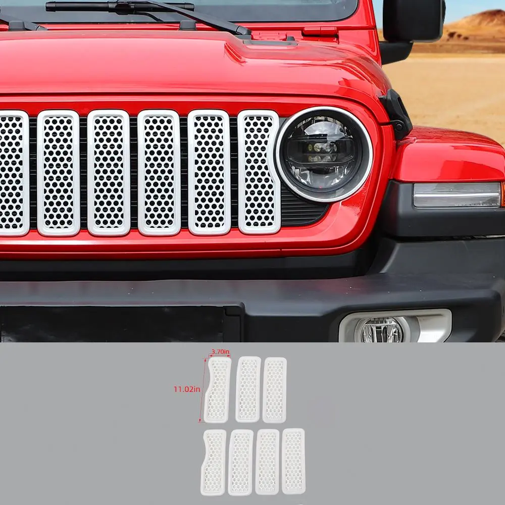 For 2024+ Jeep Wrangler JL/Gladiator JT Upgrade Front Honeycomb Mesh Grille Inserts Trim - Image 18
