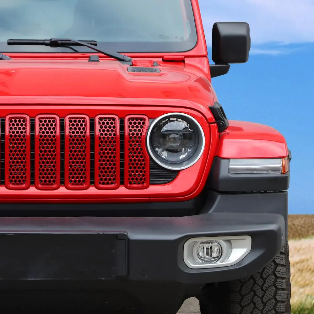 For 2024+ Jeep Wrangler JL/Gladiator JT Upgrade Front Honeycomb Mesh Grille Inserts Trim - Image 3