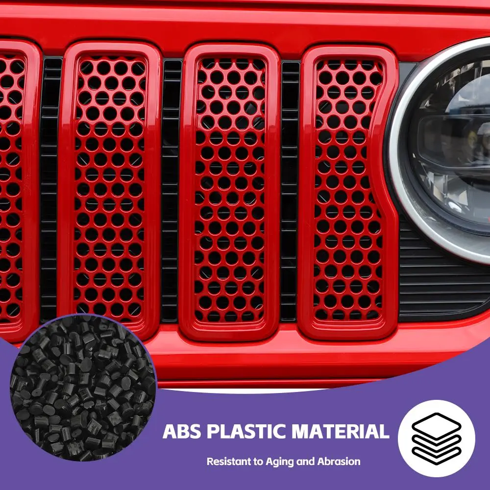 For 2024+ Jeep Wrangler JL/Gladiator JT Upgrade Front Honeycomb Mesh Grille Inserts Trim - Image 8