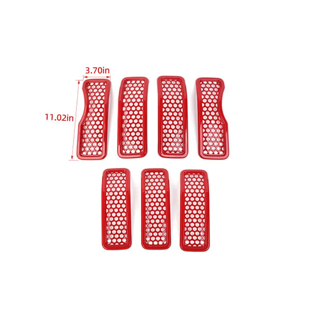 For 2024+ Jeep Wrangler JL/Gladiator JT Upgrade Front Honeycomb Mesh Grille Inserts Trim - Image 9