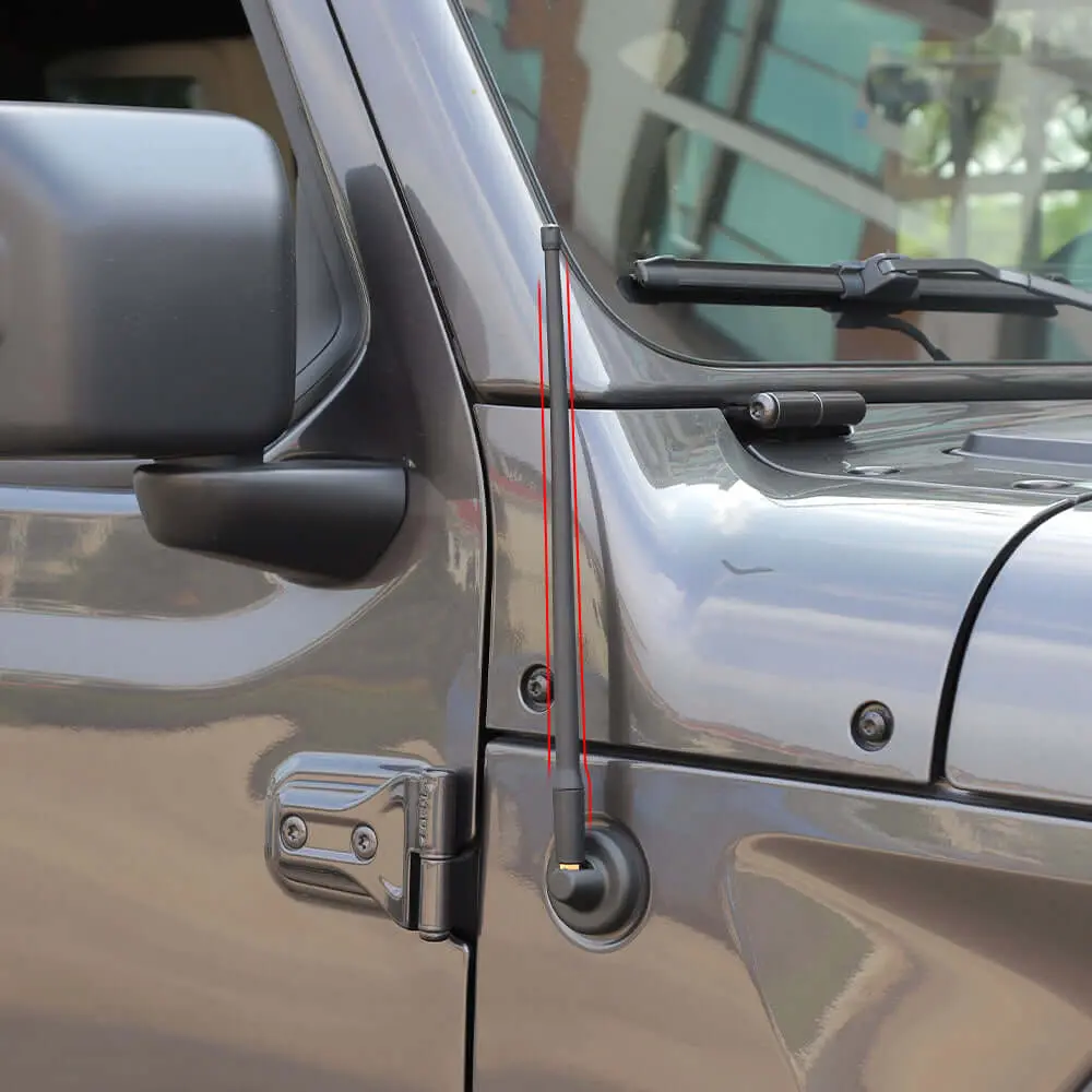 For 2007-2023 Jeep Wrangler JK JKU JL JLU & Gladiator JT 13 Inch Short Radio Antenna - Image 4