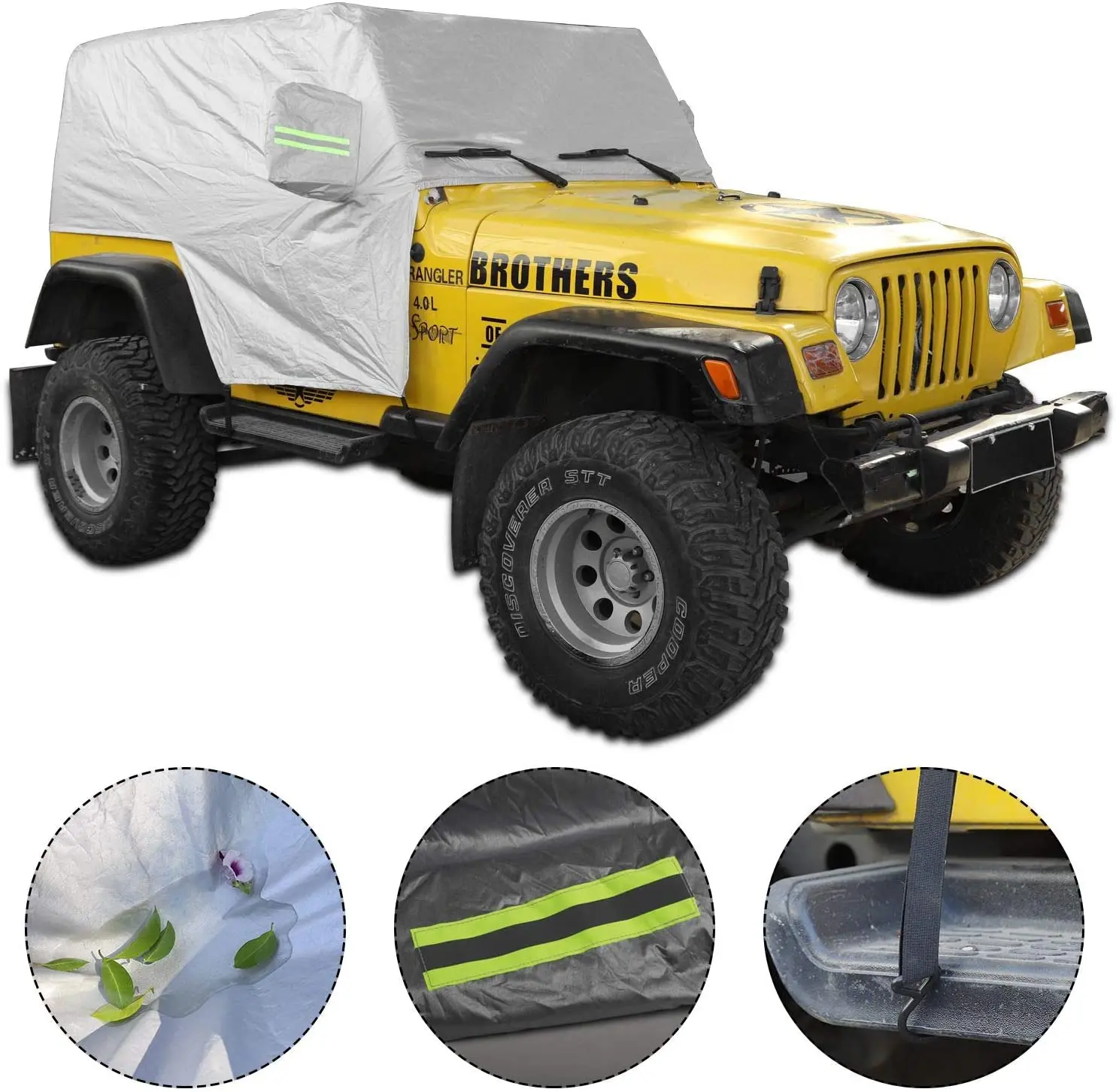 For 1997-2006 Jeep Wrangler TJ Car Cover Rain Snow Sunshade Protection - Image 2