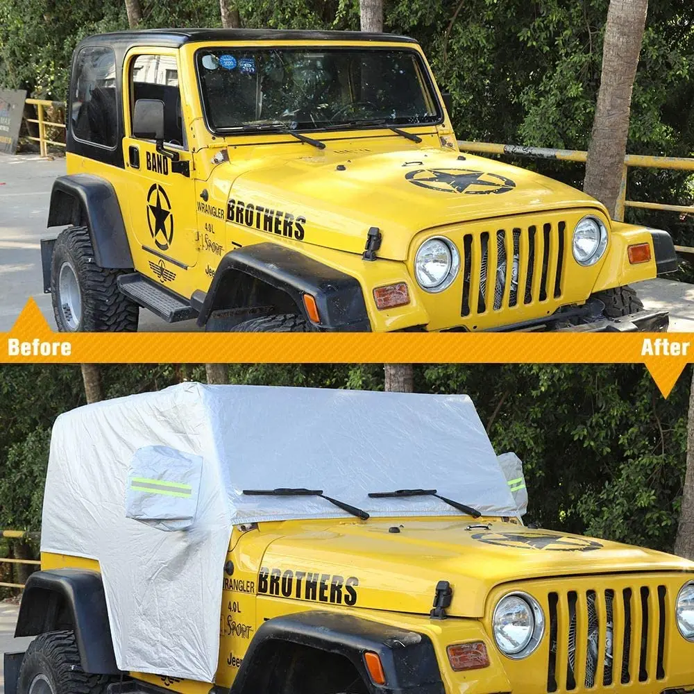 For 1997-2006 Jeep Wrangler TJ Car Cover Rain Snow Sunshade Protection - Image 4