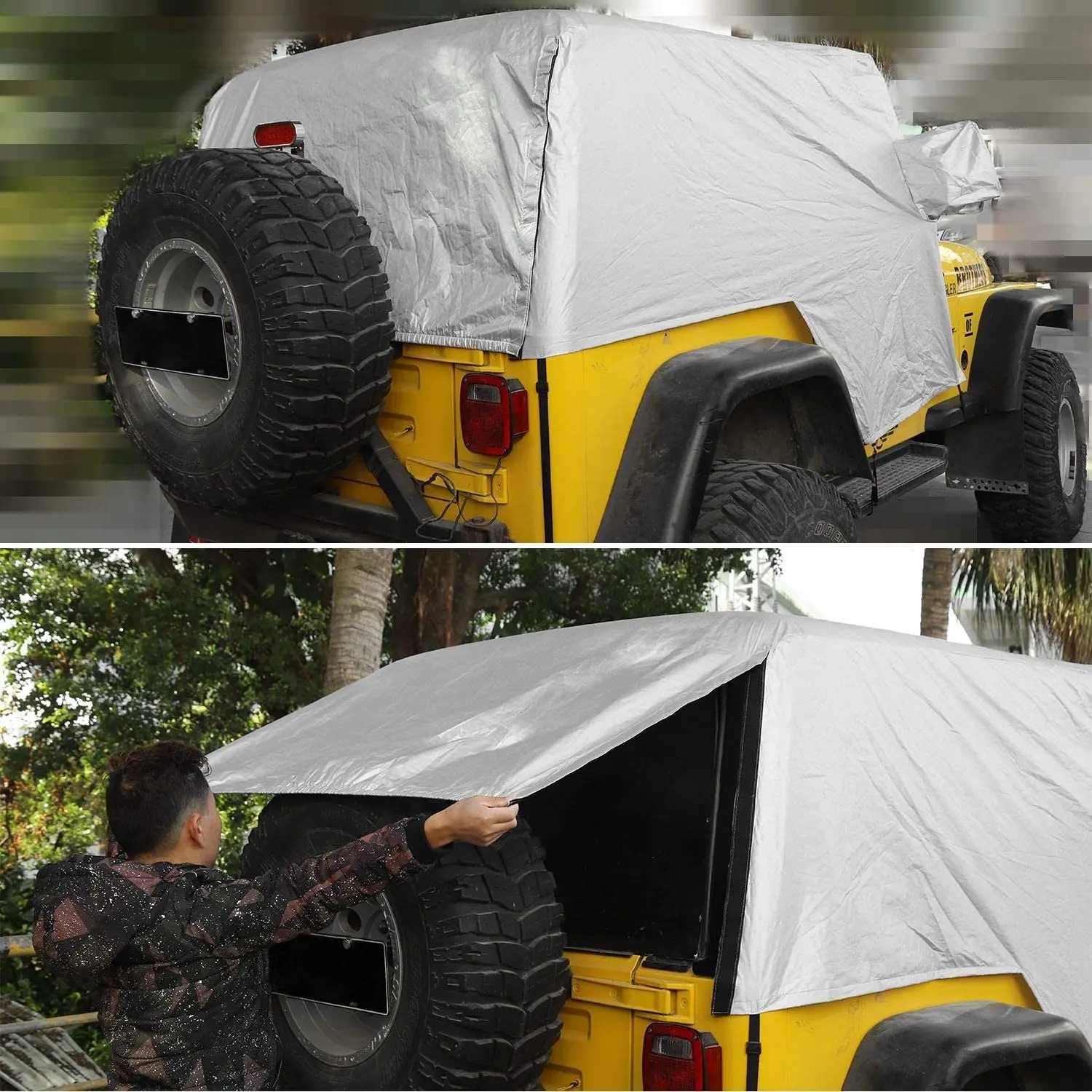 For 1997-2006 Jeep Wrangler TJ Car Cover Rain Snow Sunshade Protection - Image 5
