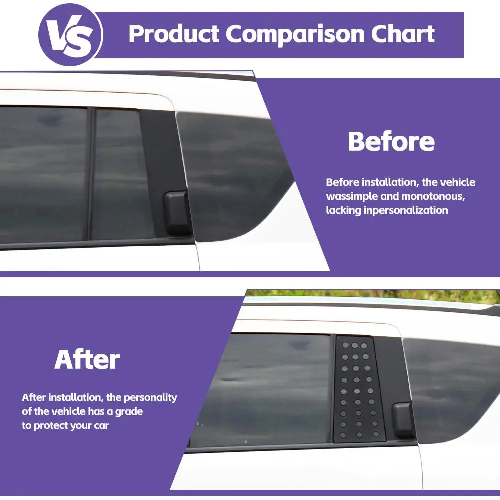 For 2007-2016 Jeep Compass Rear Small Window Glass Plate Panel Trim Cover - Image 2