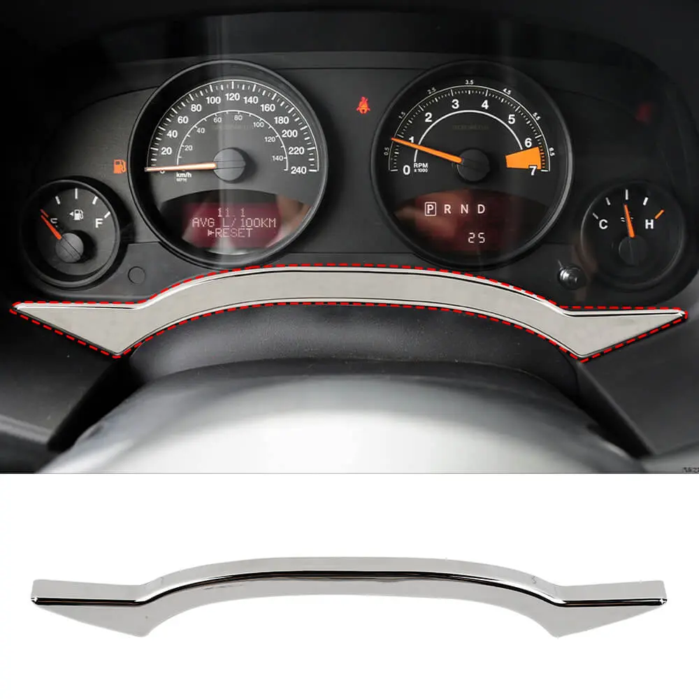 For Jeep Compass 2008-2016/Patriot 2011-2016 Chrome Dashboard Frame Decor Cover Trim