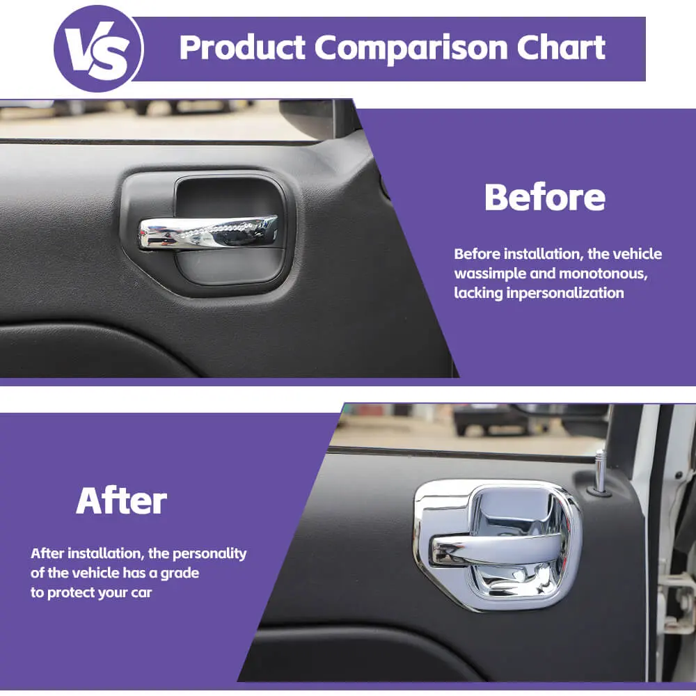 For 2010-2016 Jeep Compass Inner Door Handle Bowl Frame Trim 4PCS - Image 2