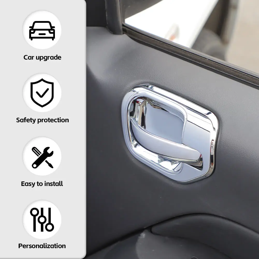 For 2010-2016 Jeep Compass Inner Door Handle Bowl Frame Trim 4PCS - Image 7