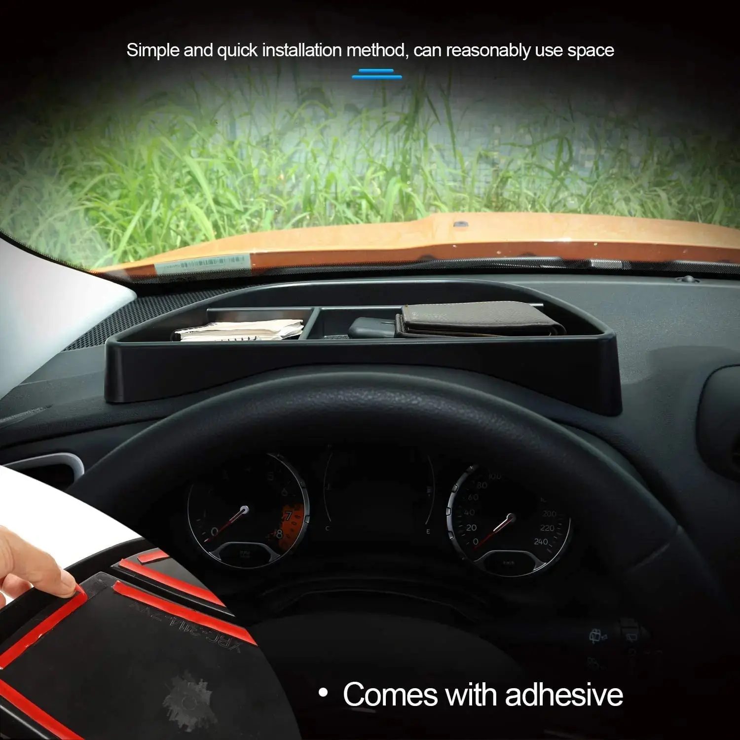 For 2015+ Jeep Renegade Dashboard Organizer Storage Tray Box - Image 6